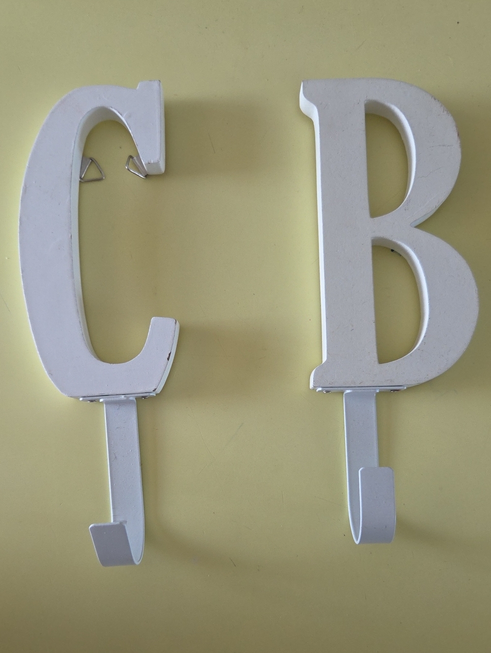 White Letter Wall Hooks (C & B) - Decorative Home Wall Decor